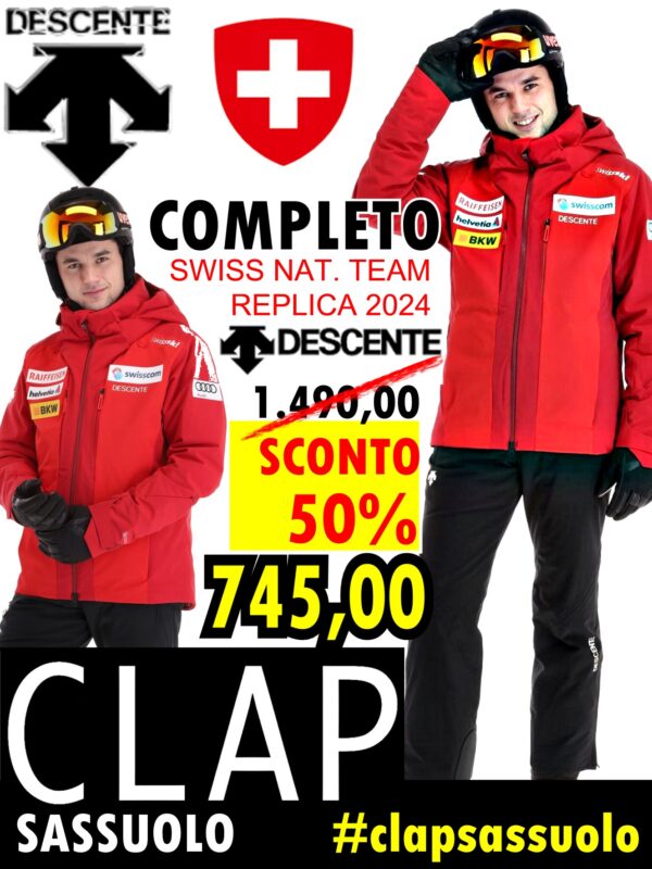 Completo Sci uomo Descente Swiss Ski Team replica (giacca+pantalone) uomo 2023/24
