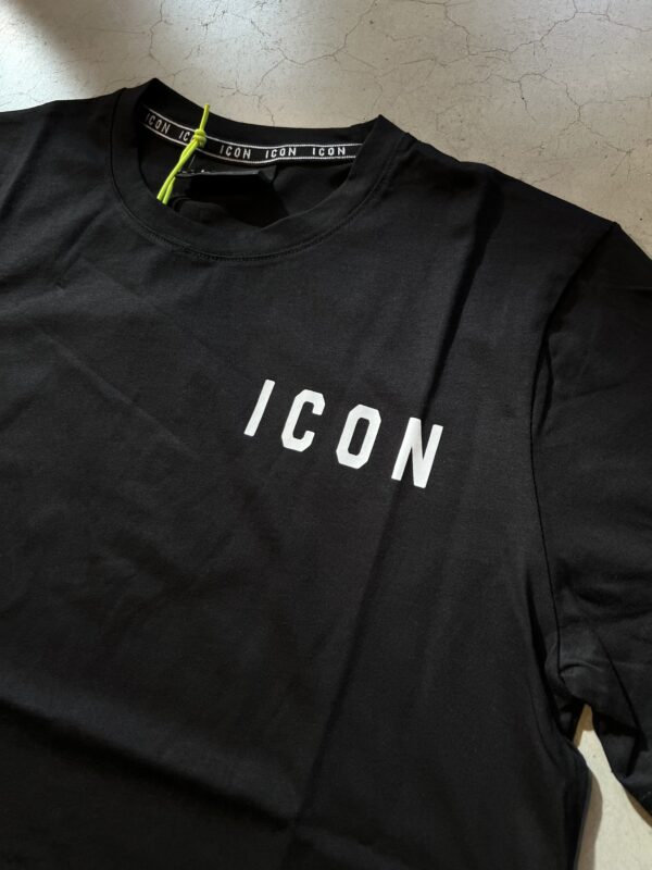 Icon T-shirt manica corta uomo nero logo bianco IU9019T NERO-PANNA